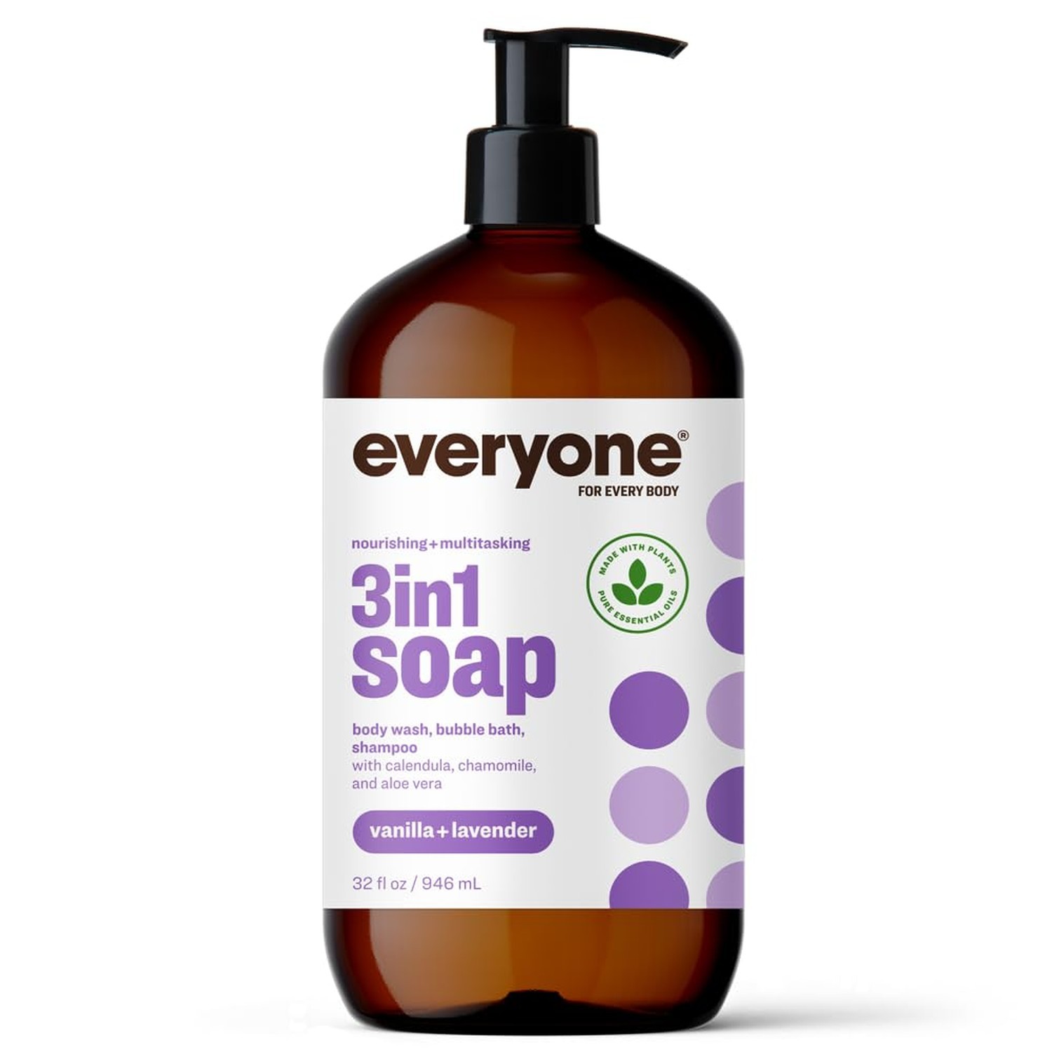 EO, Soap 3 In 1 Vanilla Lavender, 32 Fl Oz Vanilla,Lavender