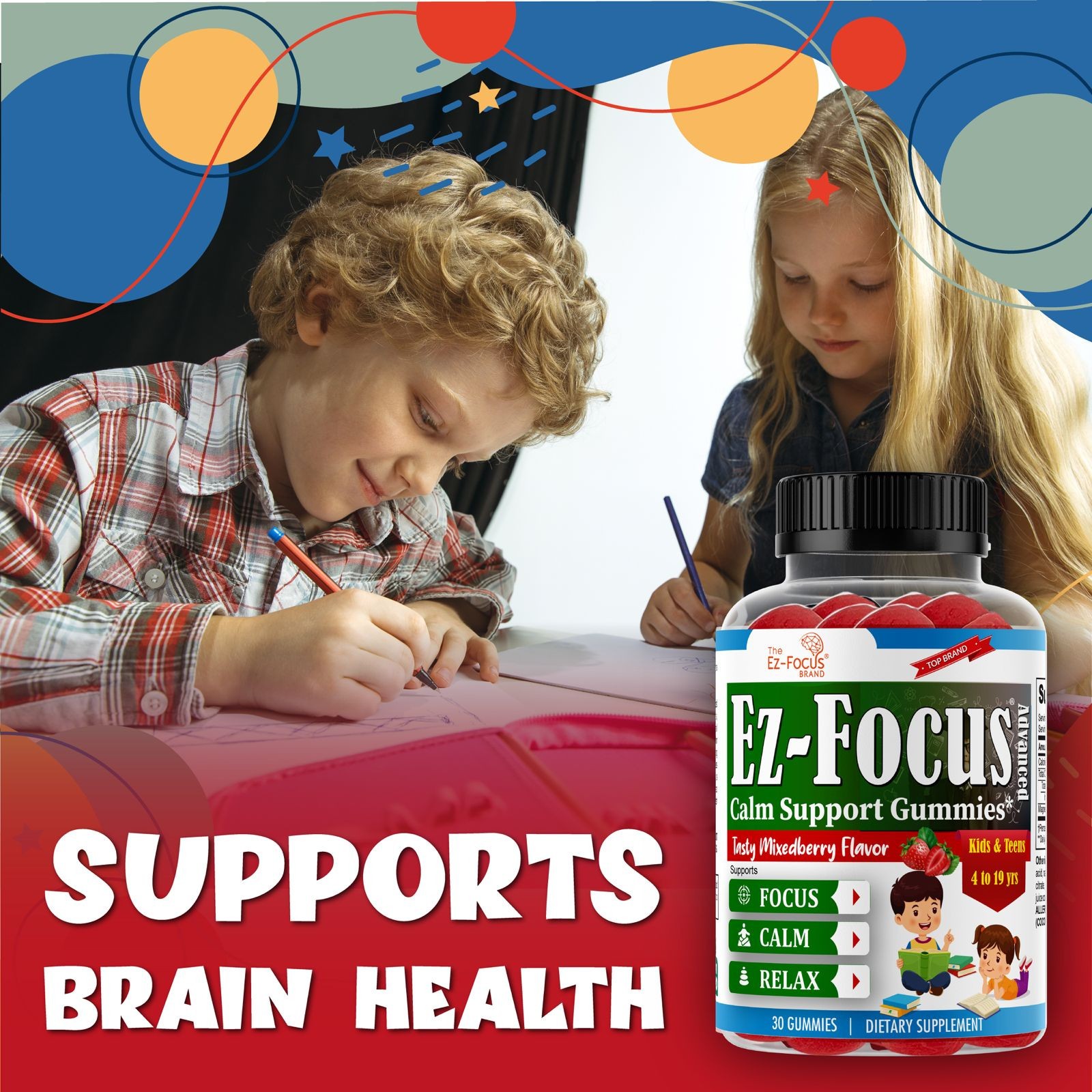 Brain Booster Supplement For Kids & Teens, Support Memory, Kids Vitamin 19/12/25