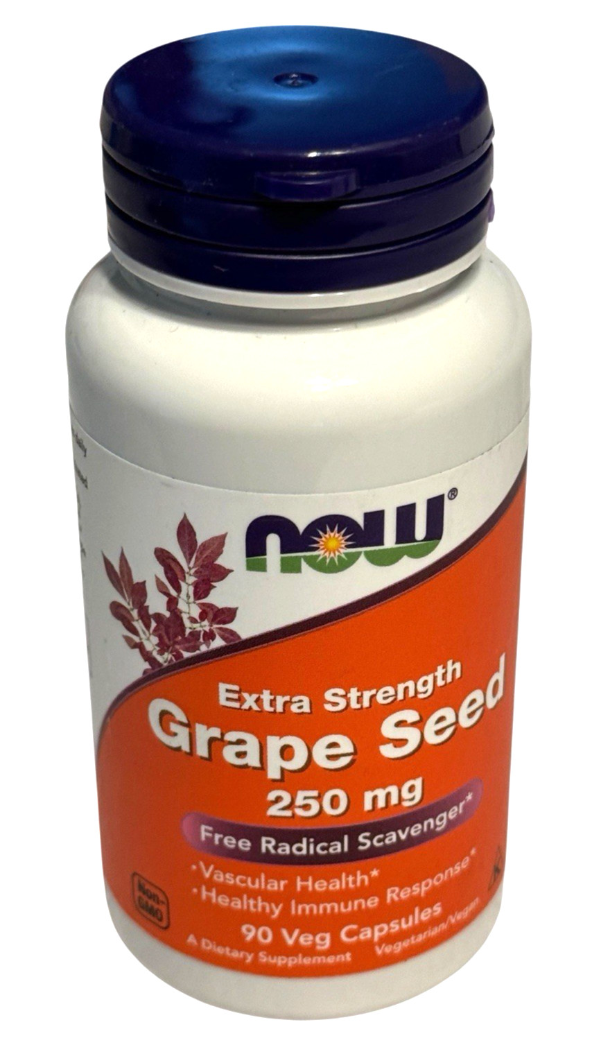 NOW Foods Extra Strength Grape Seed (250 mg) – 90 Veg Capsules – Ex: 8/26