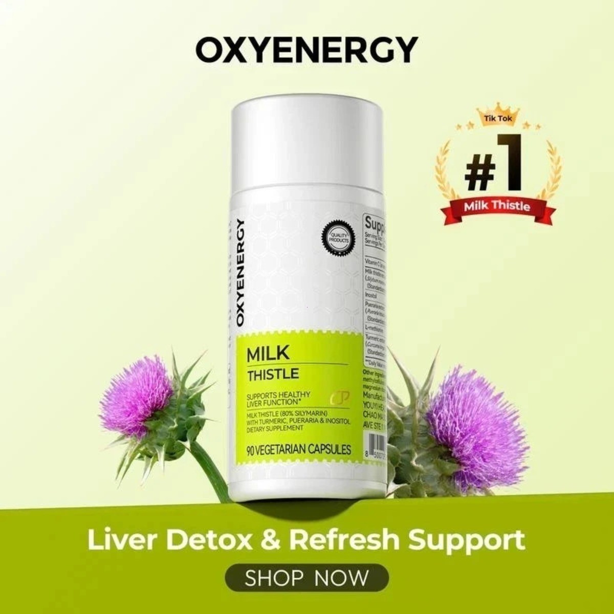 Oxyenergy Milk Thistle Liver Detox ,Colon Cleanse,Natural Support Liver Health