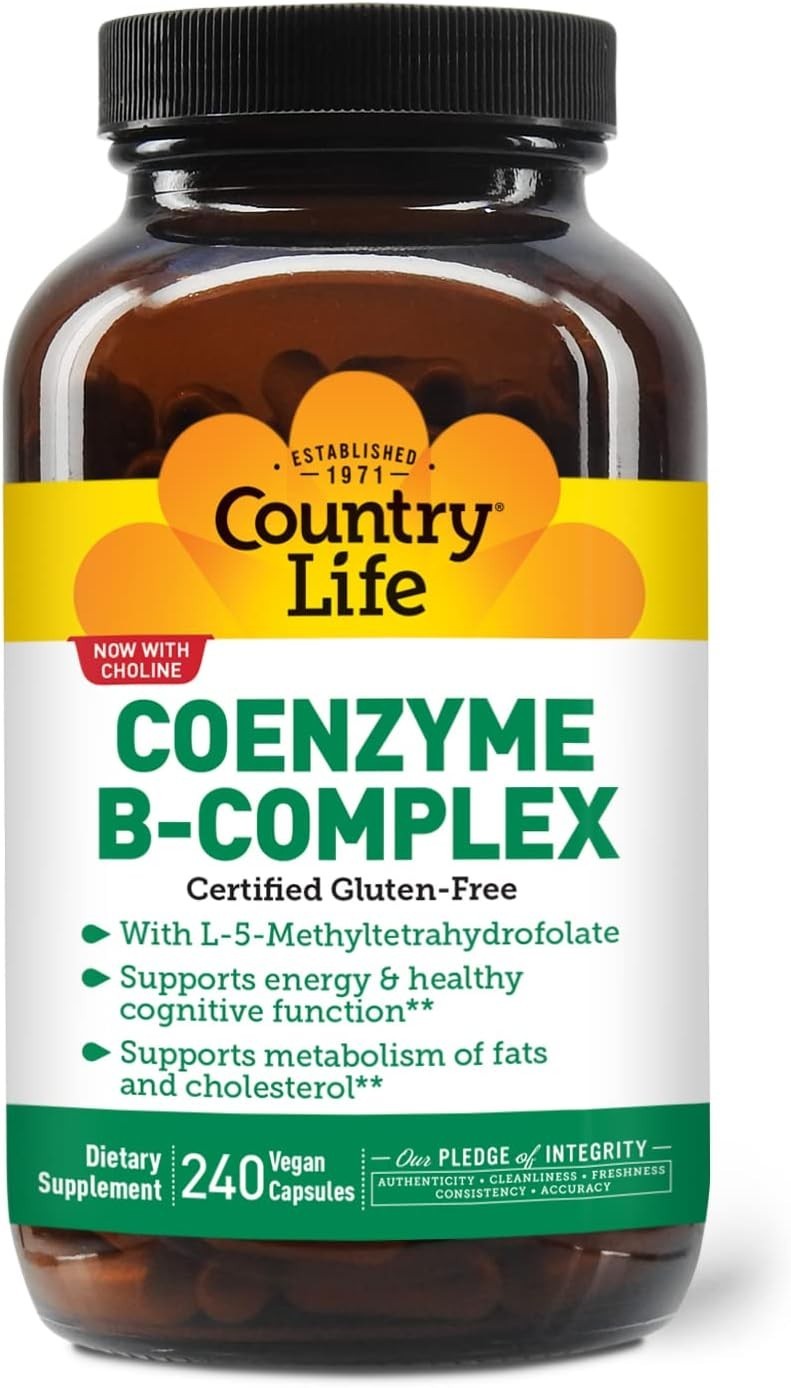 Easy-to-Swallow Coenzyme B-Complex – 240 Capsules for Energy & Cognitive Health