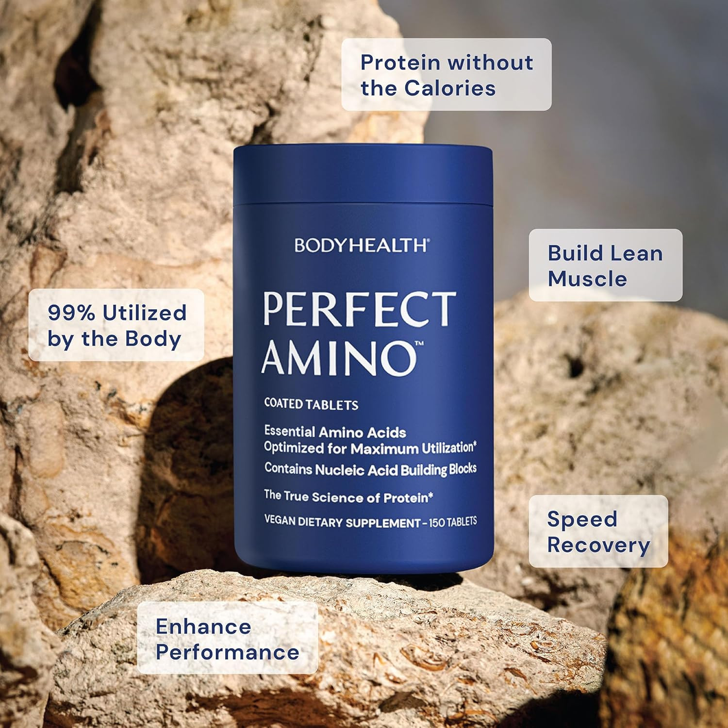 Perfectamino Easy to Swallow Tablets, Essential Amino Acids Supplement with Bcaa