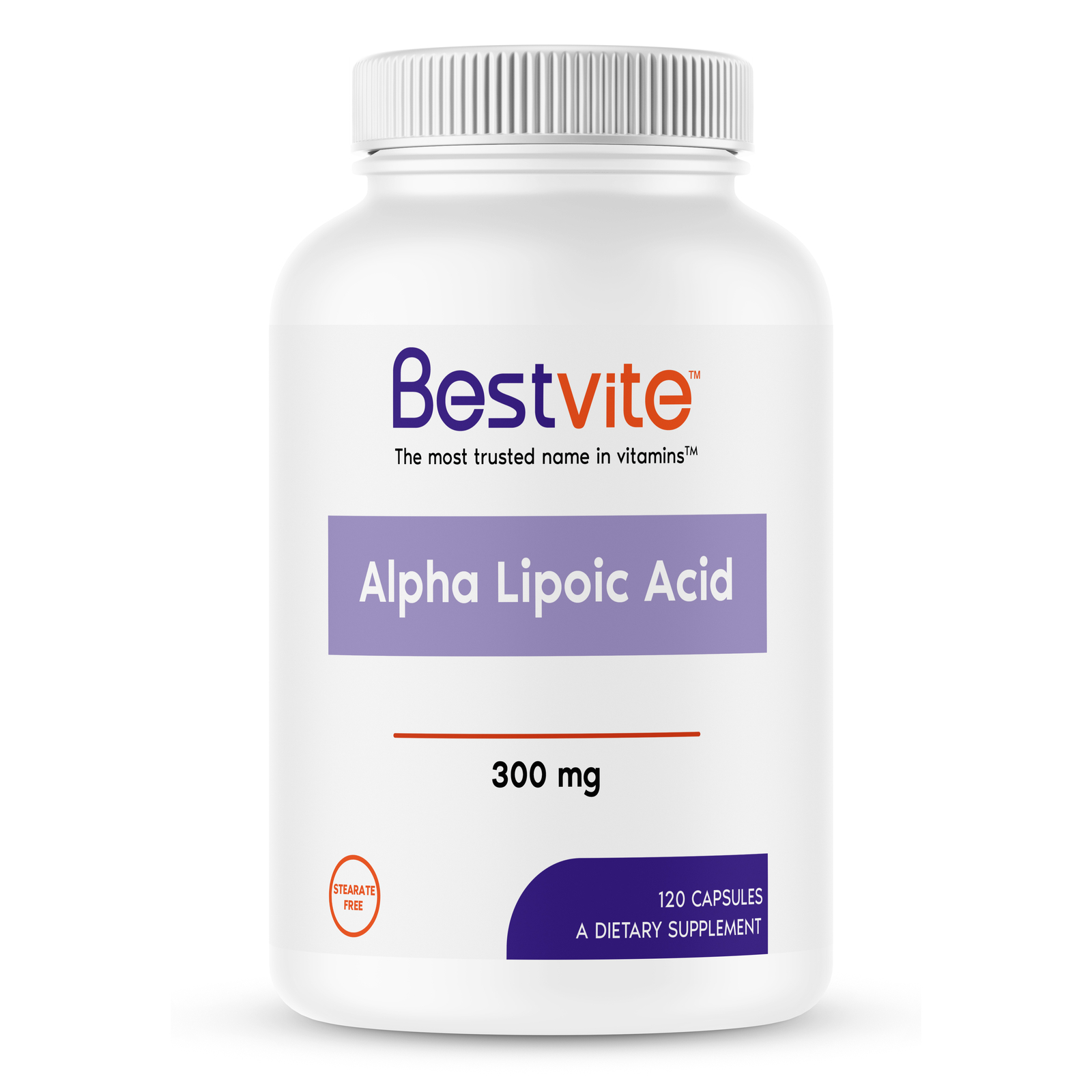 Alpha Lipoic Acid 300mg (120 Capsules) – No Stearates – Gluten Free – Non GMO