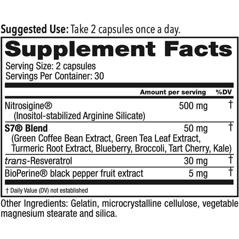 Bloodflow-7 Blood Circulation Supplement | Nitric Oxide with Nitros 60 capsules