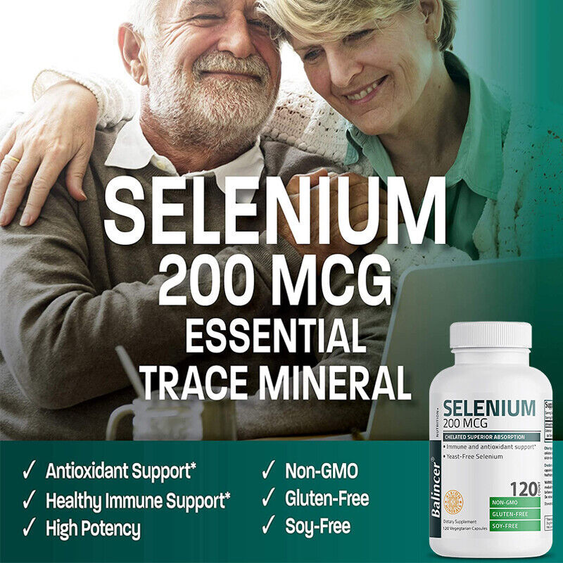 Selenium Without Yeast 200 Mcg 30/60/120 Capsules Support Immune Antioxidants