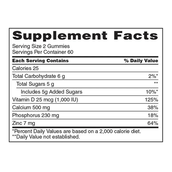 NEW Kirkland Signature Adult Calcium Gummies 120 Ct D3 Zinc USP Exp 03/2027