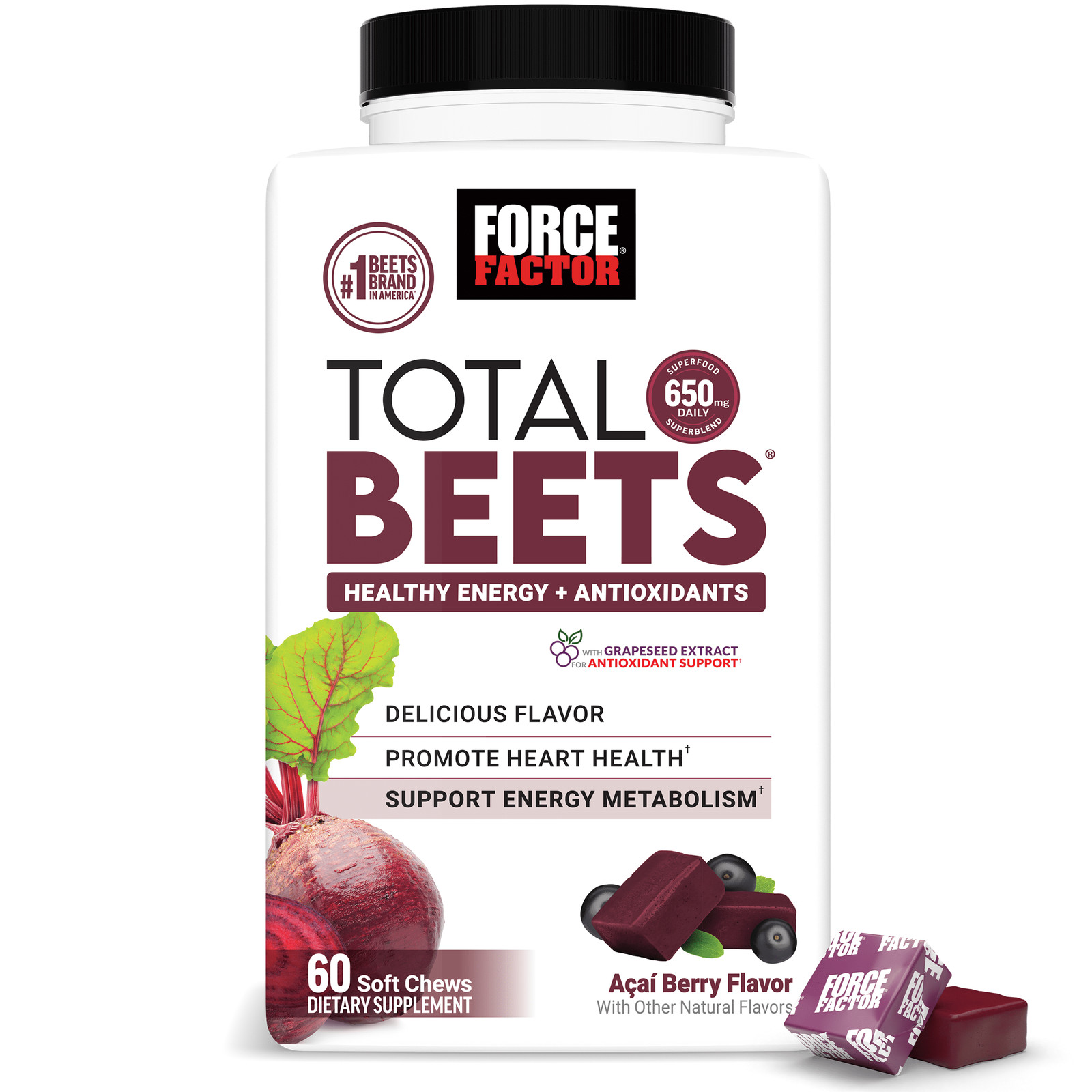 Total Beets, Beet Root Supplement with Beetroot Powder for Heart Health, Nitric