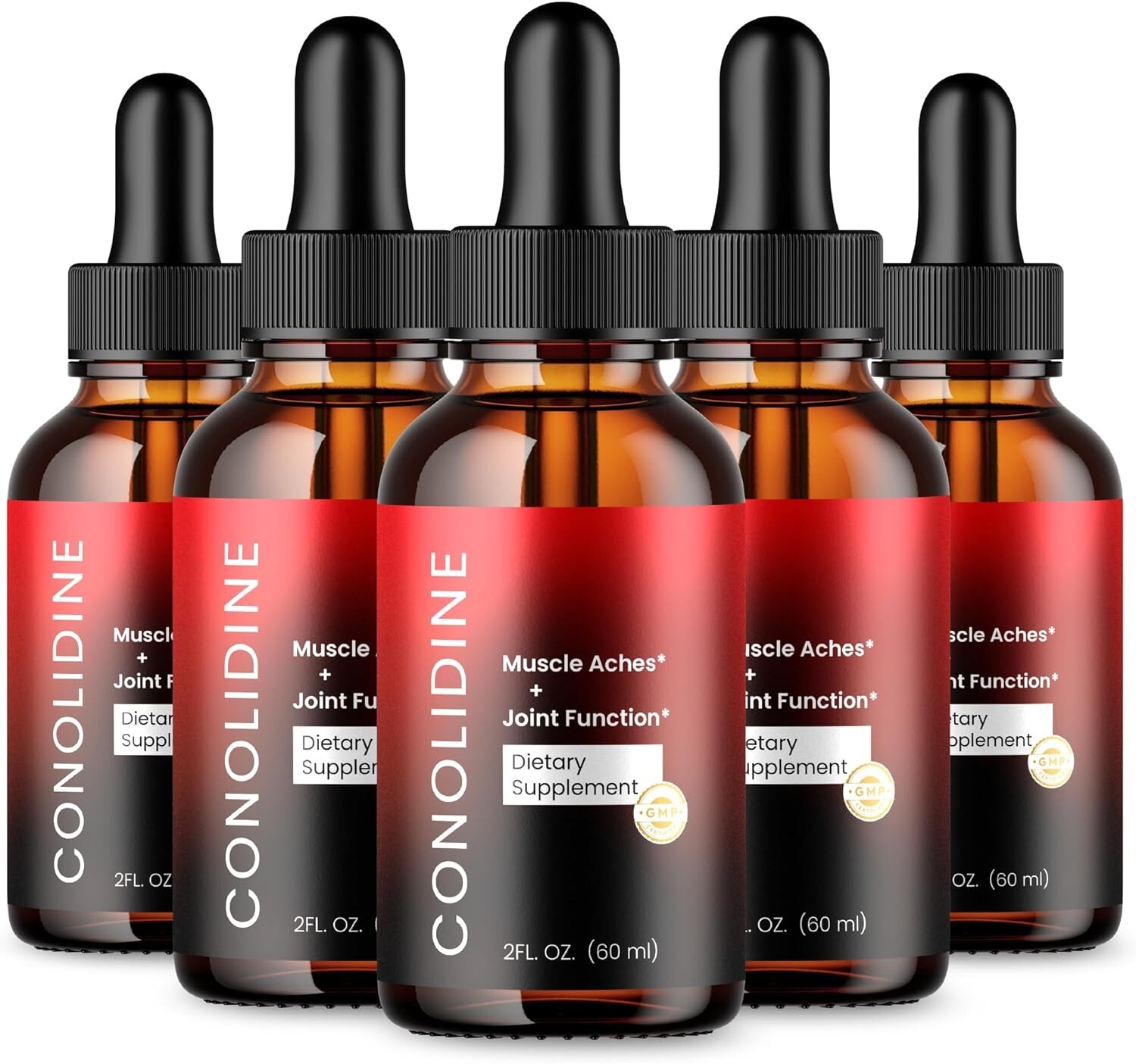 Conolidine Drops Muscle Aches + Joint Function Dietary Supplement Serum (5-Pack)