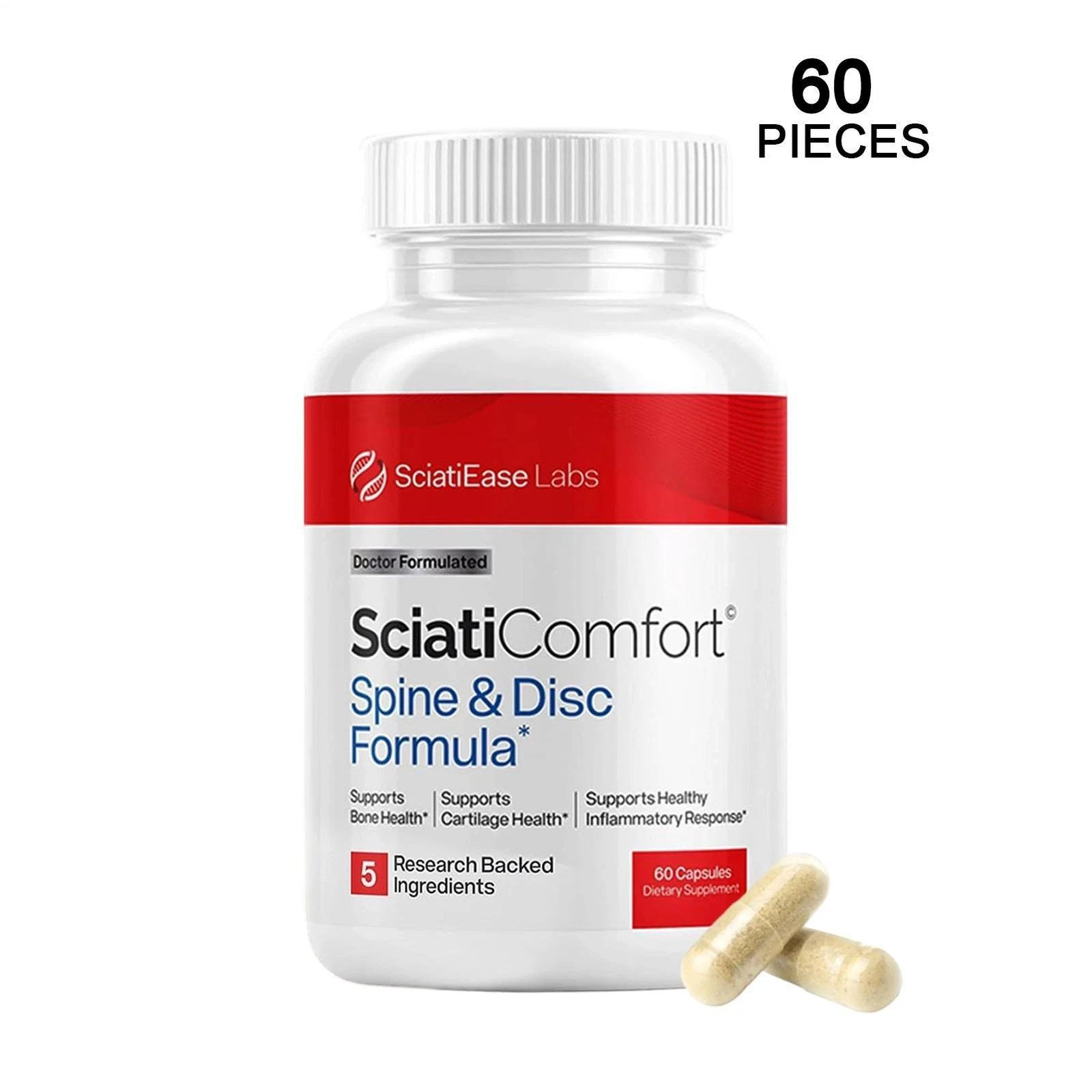 SciatiEase SciatiComfort Spine and Disc Support Supplement – 60ct