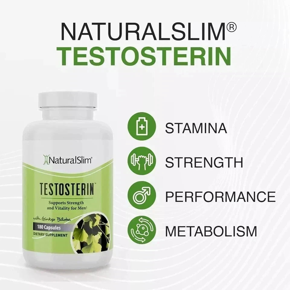 2 Pack NaturalSlim Testosterin Men’s Multivitamins Testosterone Booster 180 Caps