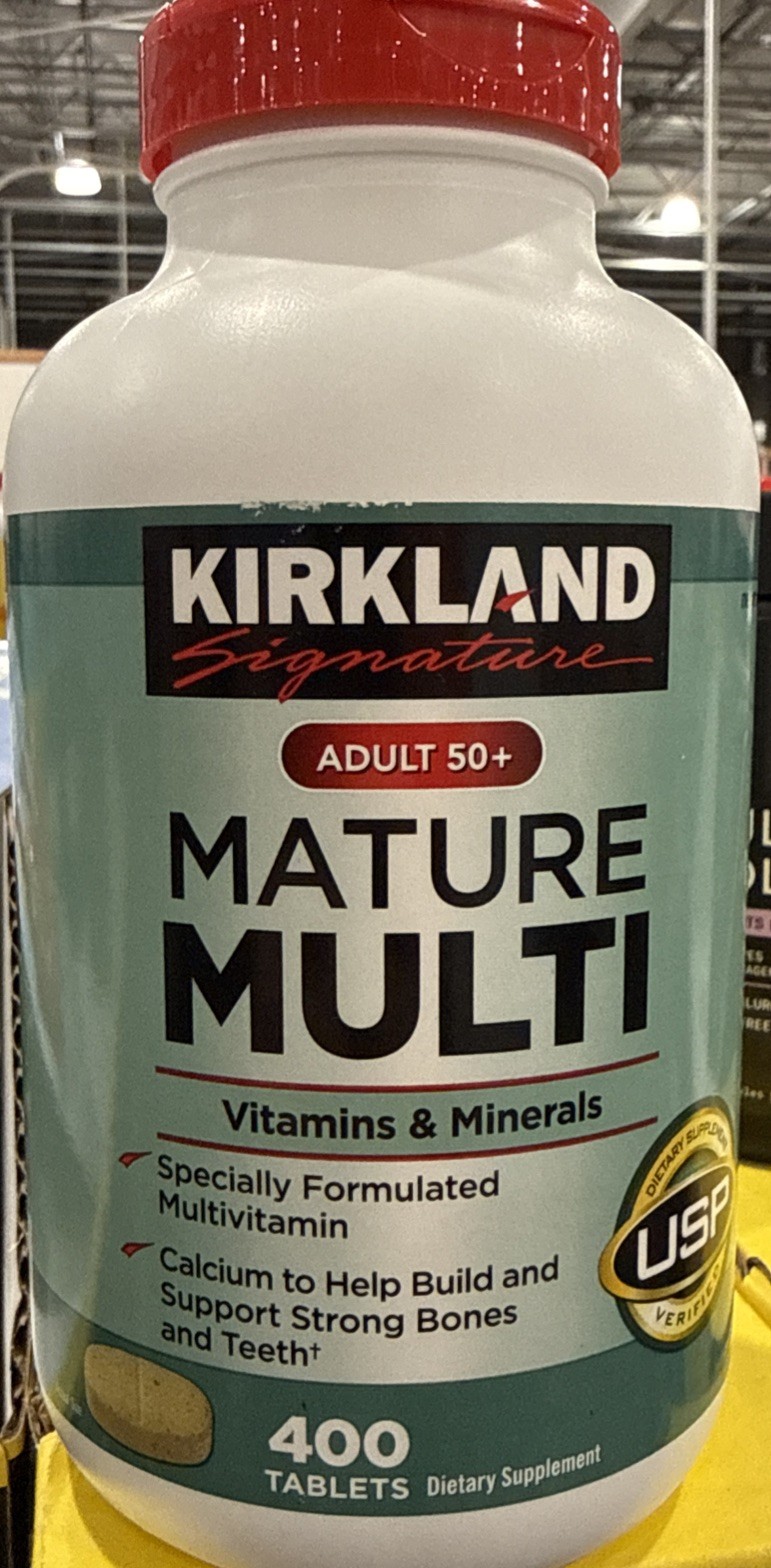 Kirkland Signature Adult 50+ Mature Multi Vitamins, Minerals 400 Tablets CALCIUM