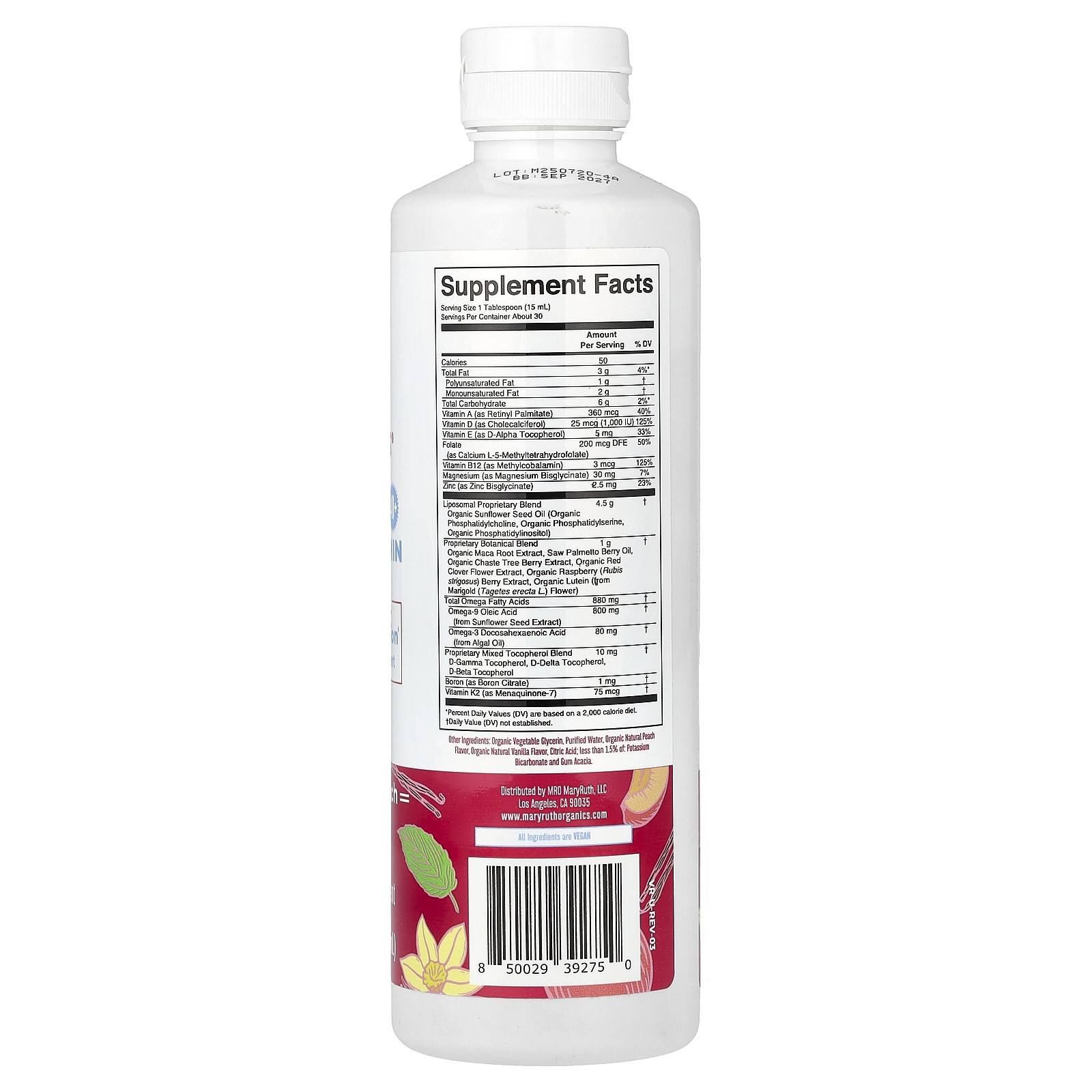 Women’s 40+ Multivitamin with Hormonal Support, Vanilla Peach, 15.22 fl oz (450