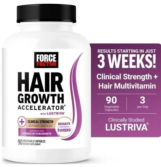 2 Bottles Force Factor Hair Growth Accelerator Capsules, 180 Count Free Shipping