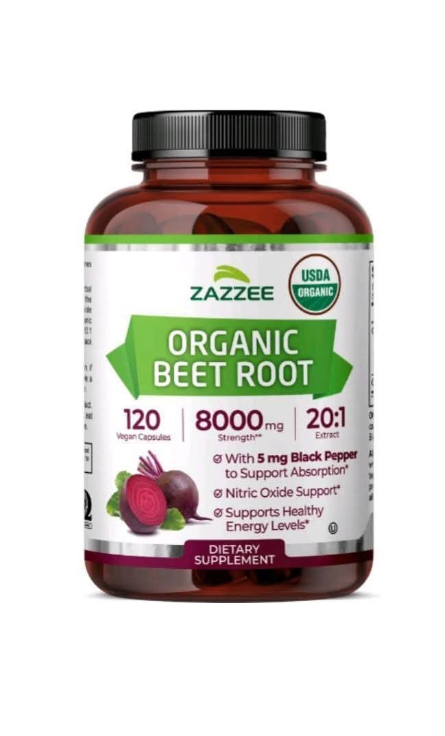 Zazzee USDA Organic Beet Root 8000mg Strength 20:1 Count