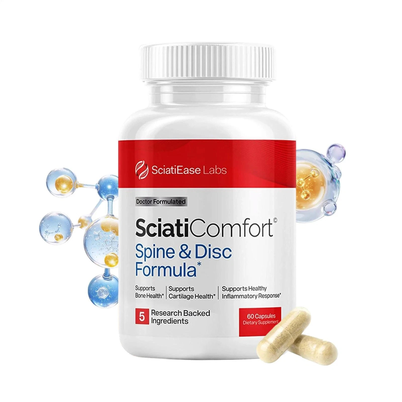 SciatiEase SciatiComfort Spine and Disc Support Supplement – 60ct