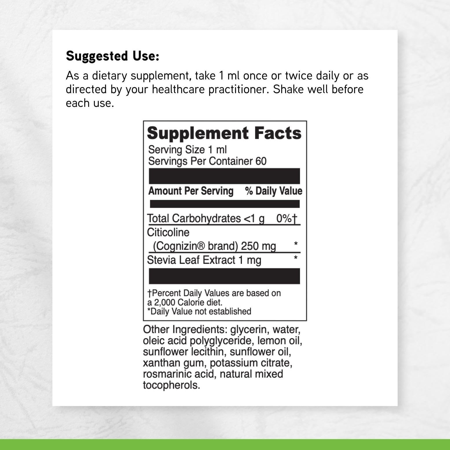 Liposomal Citicoline 60 Servings – Brain Health Supplement – 2 Fl Oz Liquid