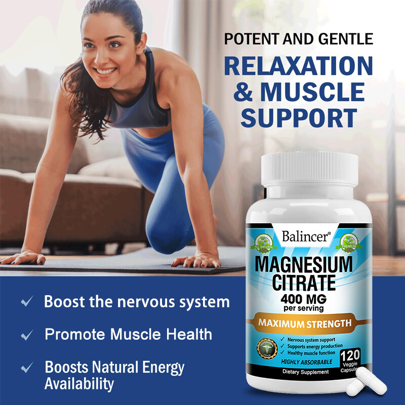 Magnesium Citrate Supplements,120 Caps for Calm, Relaxing, Unisex