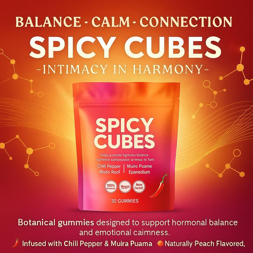 1~5 Bag Spicy Support Hot Peach Gummies Cubes for Calm and Relaxation 30 Gummies