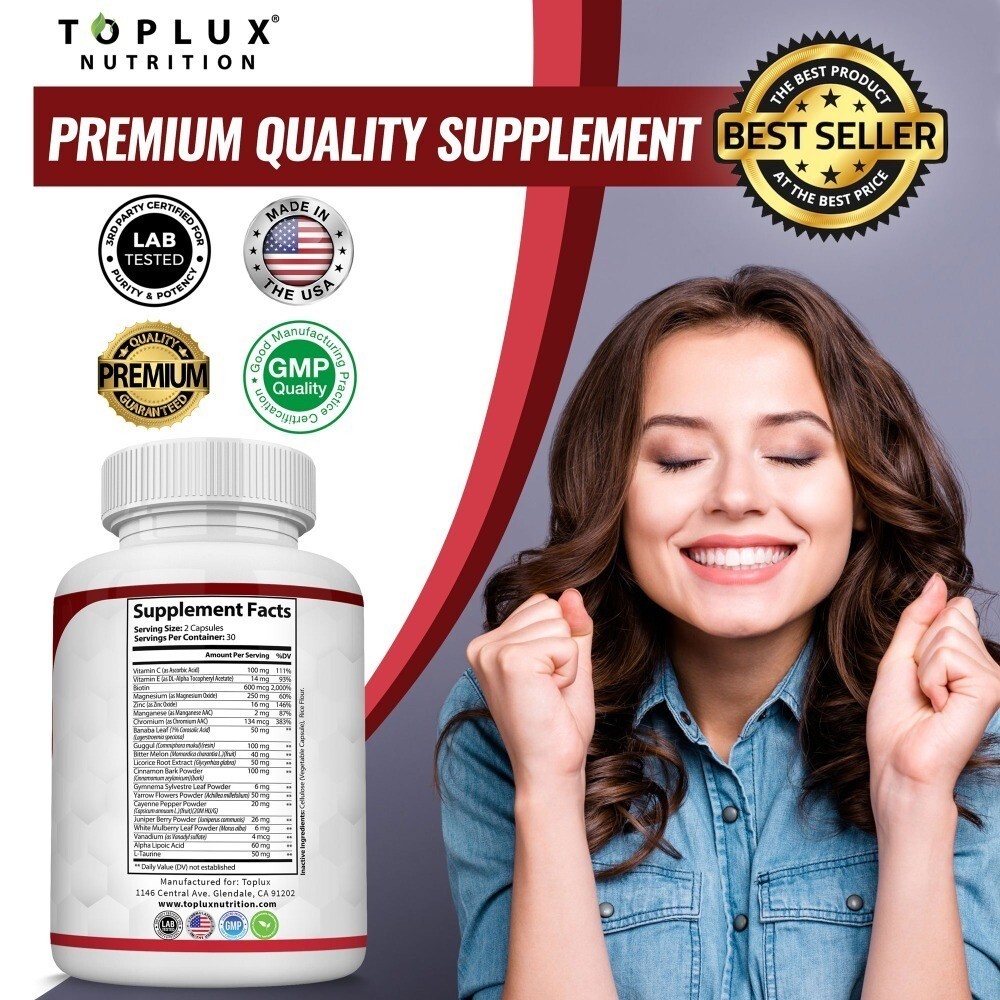 Blood Glucose Complex w/ Cinnamon, Chromium & Mulberry 60 Count Capsules