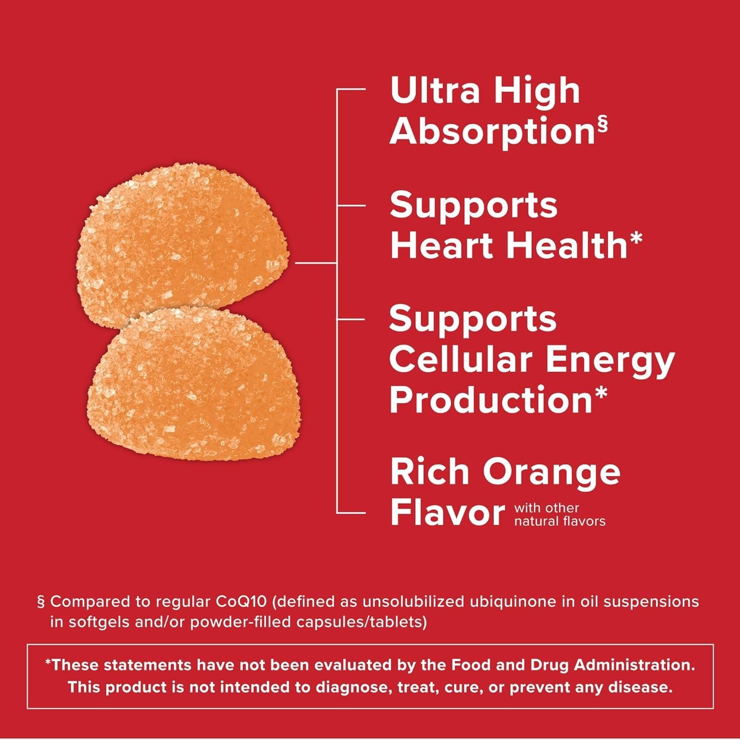 CoQ10 Gummies 100mg – Tasty Orange Flavor for Heart Health (120 Count)