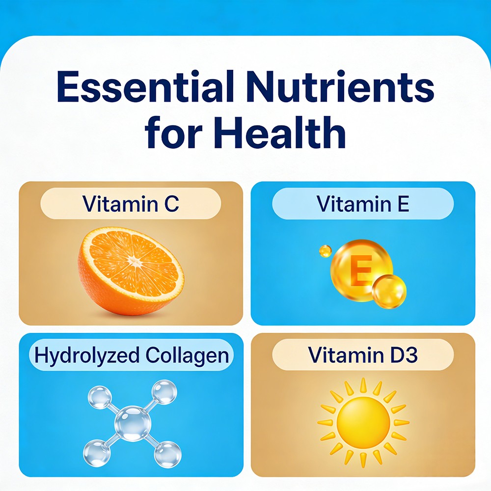 Hydrolyzed Collagen with Vitamin D3,C,E-Supports Joint Health 30/60/120 Capsules
