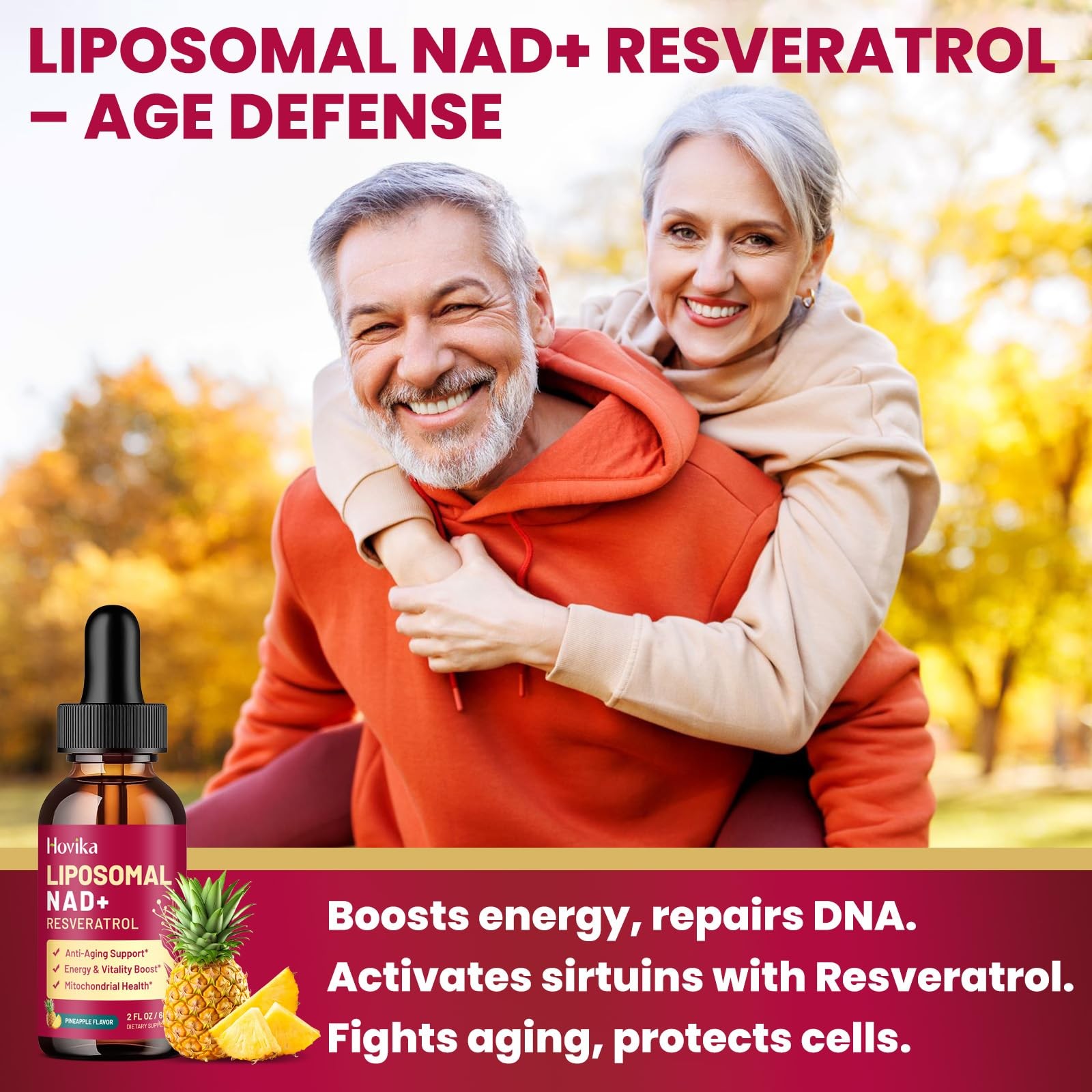 Hovika Liposomal Nad Supplement – 1200Mg Nad Liquid Drops For Women Men