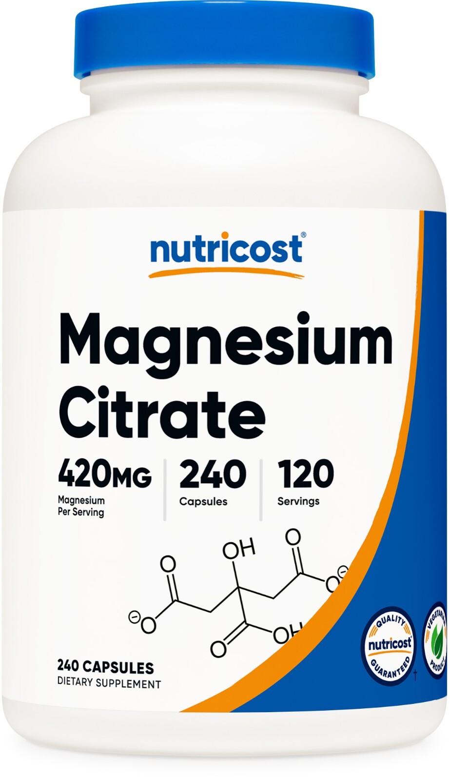 Nutricost Magnesium Citrate 420mg, 240 Capsules -Vegetarian, Gluten Free,Non-GMO