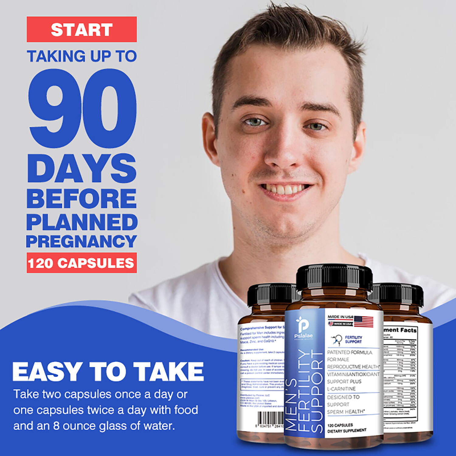 Men’s Fertility Support – Increase Semen Volume, Sperm Count, Vitality, Energy