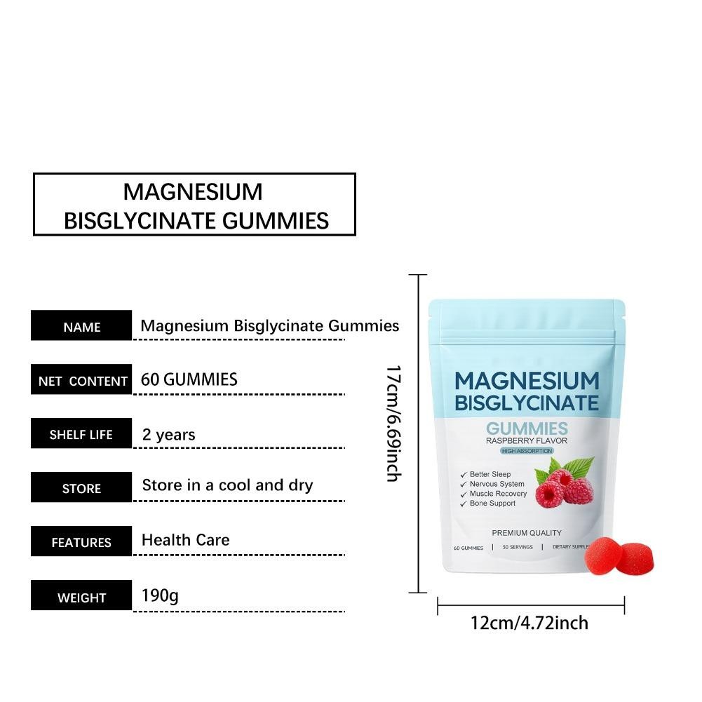 400mg Magnesium Bisglycinate Chelate 60 Gummies-, Magnesium Bisglycinate Gummies