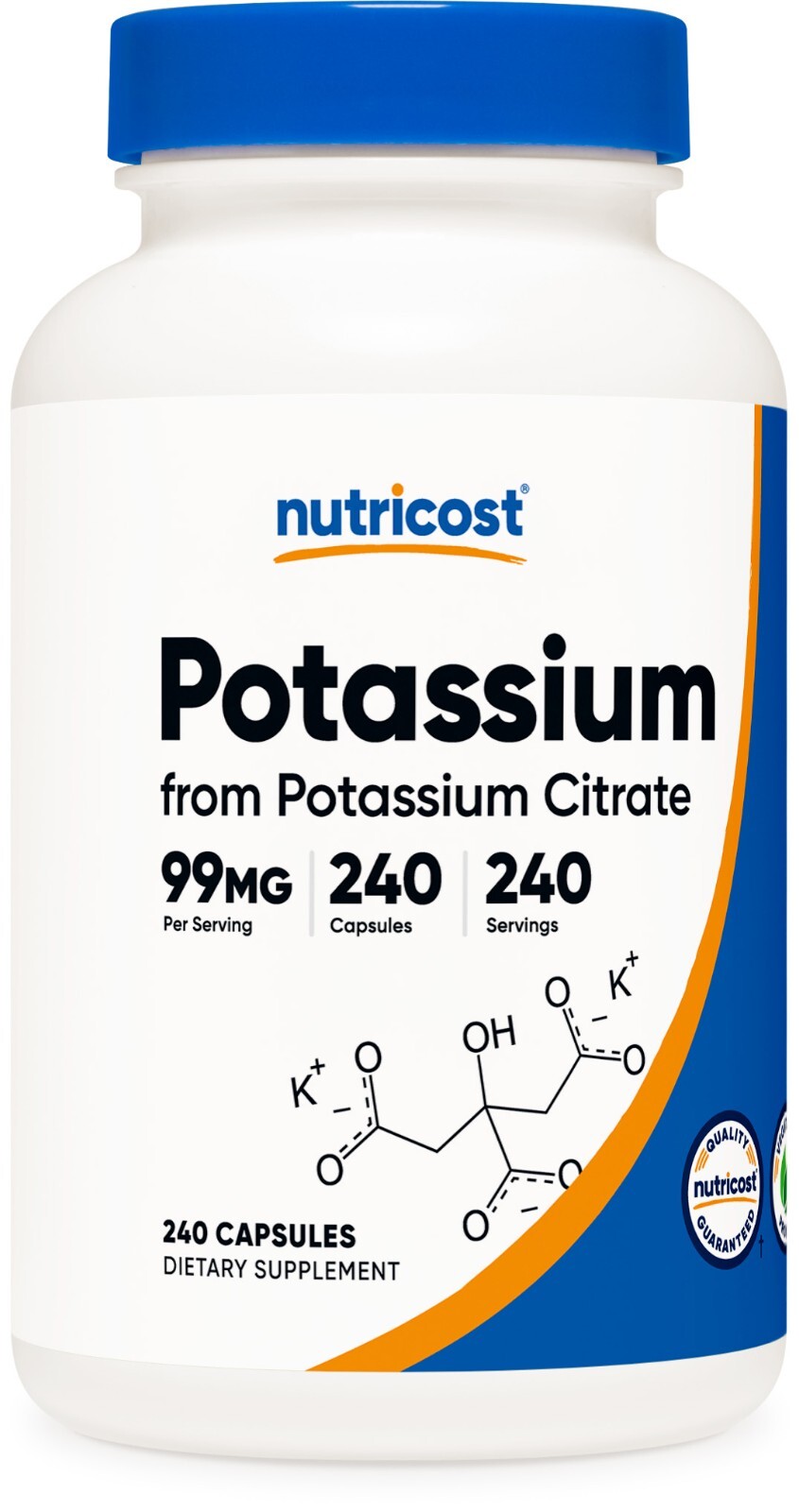 Nutricost Potassium Citrate 99mg, 240 Capsules – Gluten Free & Non-GMO