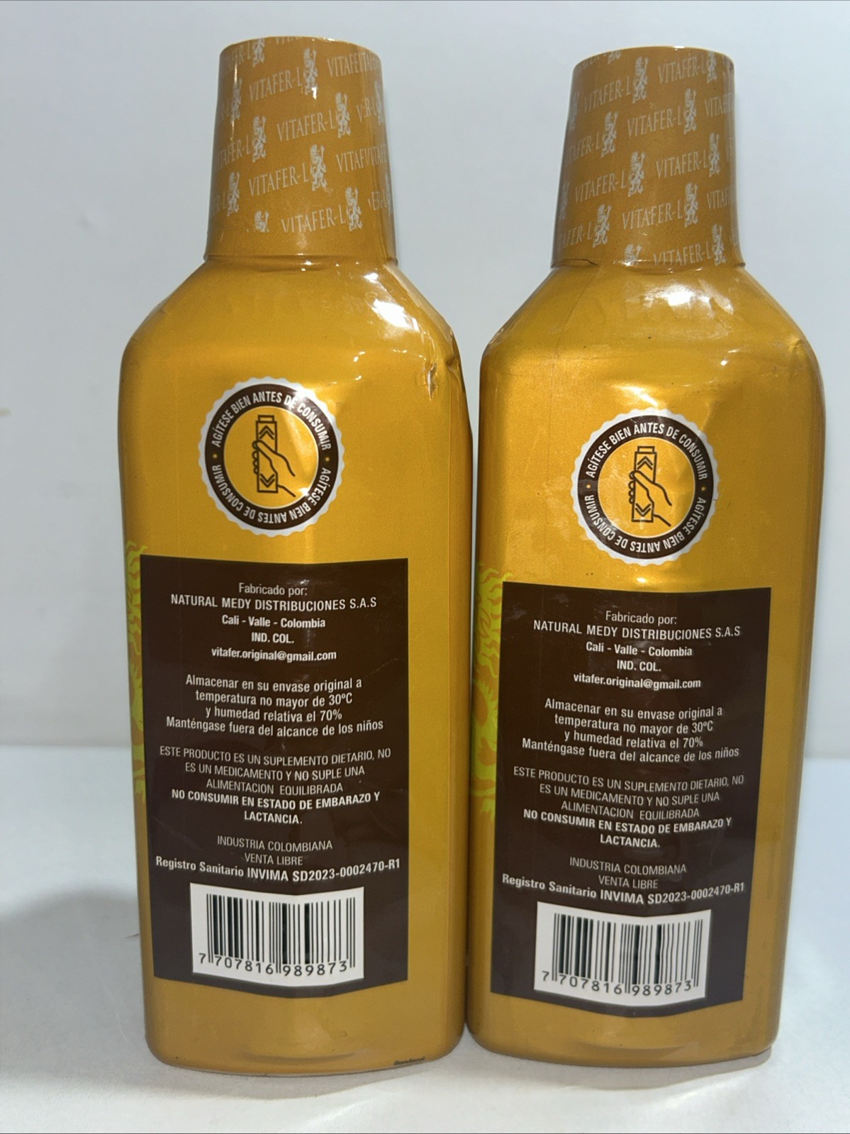 2 New Vitamin B1, B2,C Liquid Supplement 500 mL Each Sealed, Bottles Have Dents