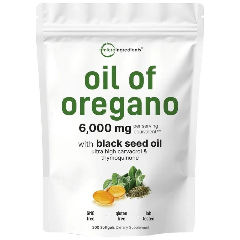 Micro Ingredients Oil of Oregano with Black Seed Oil, 300 Softgels US