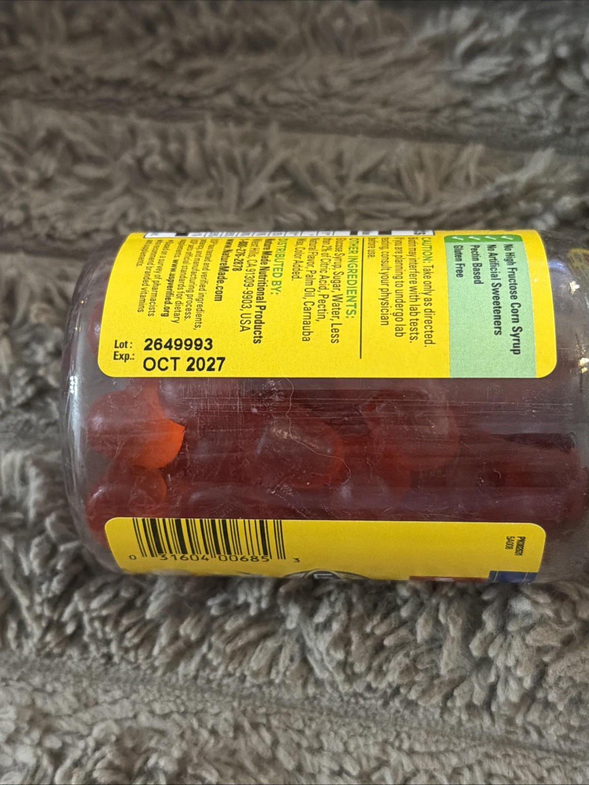 Nature Made Vitamin B Complex Gummies, 5 B Vitamins for 60 Count (Pack of 3)