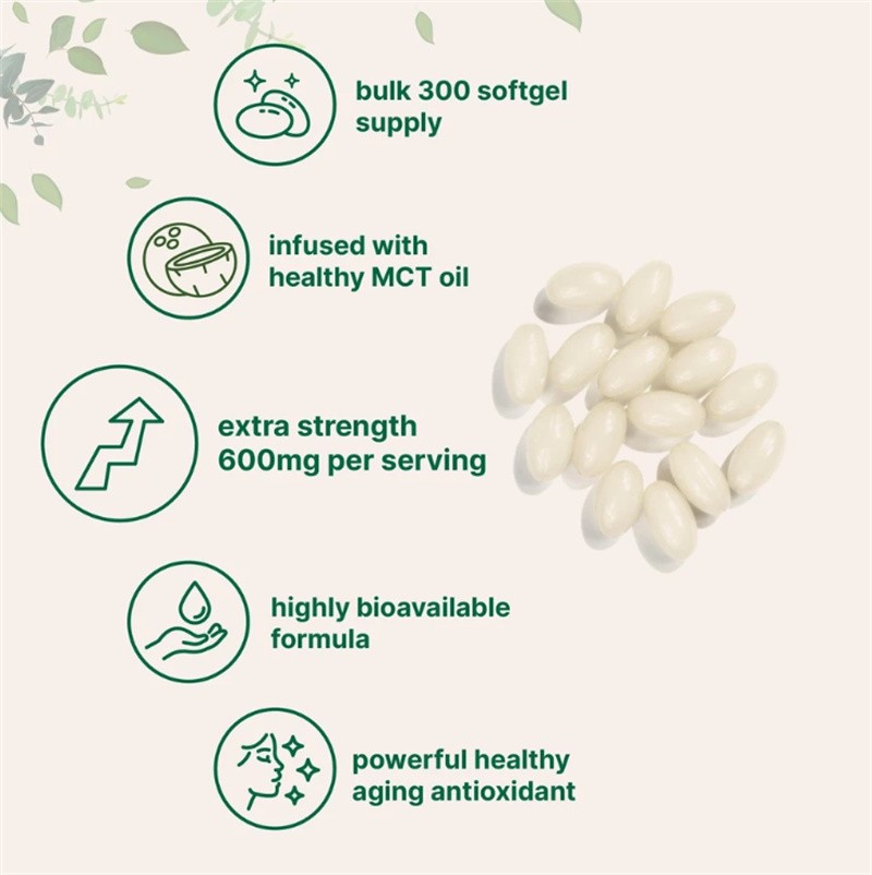 R-alpha Lipoic Acid 600mg With Coconut Oil, 120 Softgels, Antioxidant Support