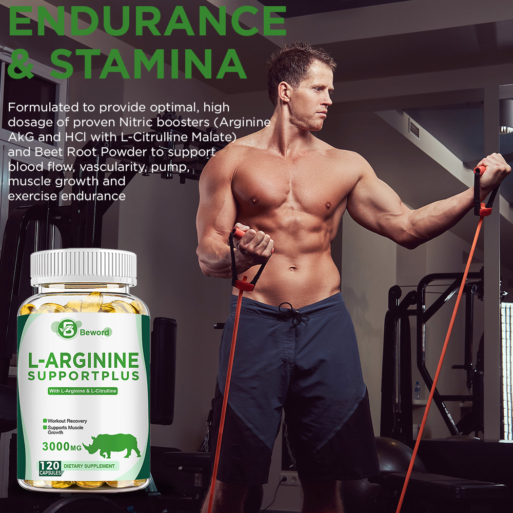 L-Arginine L-Citrulline 3000mg Extra Strength Nitric Oxide & Circulation Boost-