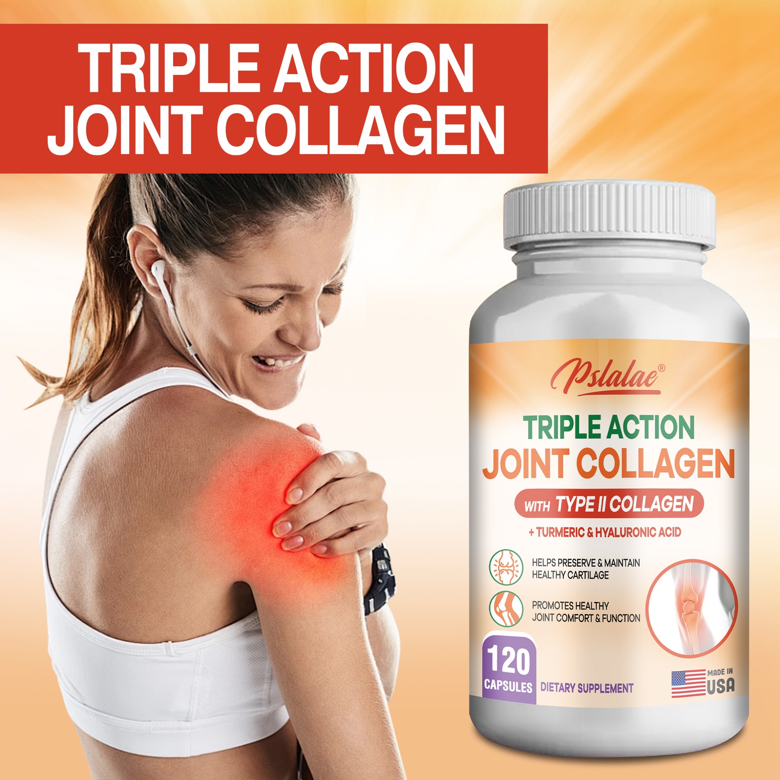 Triple Action Joint Collagen – Chondroitin Sulfate,Turmeric, Hyaluronic Acid