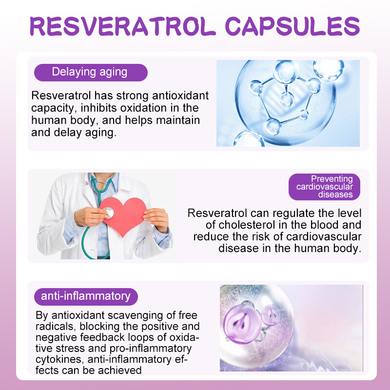 （5 Pack） Resveratrol – Brain Support, Mental Focus, Heart Health, Immune Support