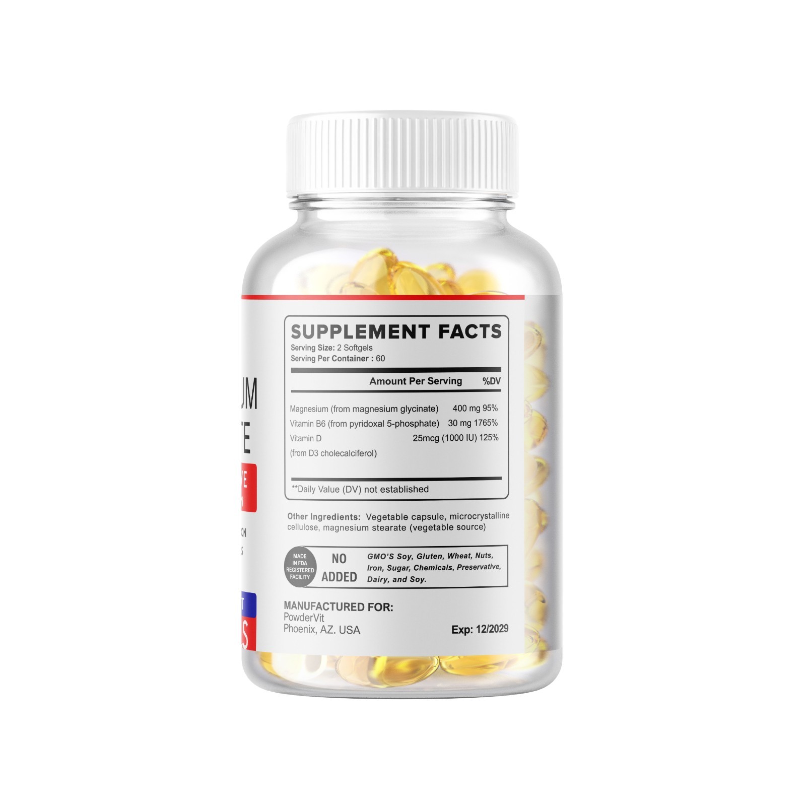 Magnesium Glycinate 400mg – 360 Softgels For Bone, Sleep Stress Relief Support