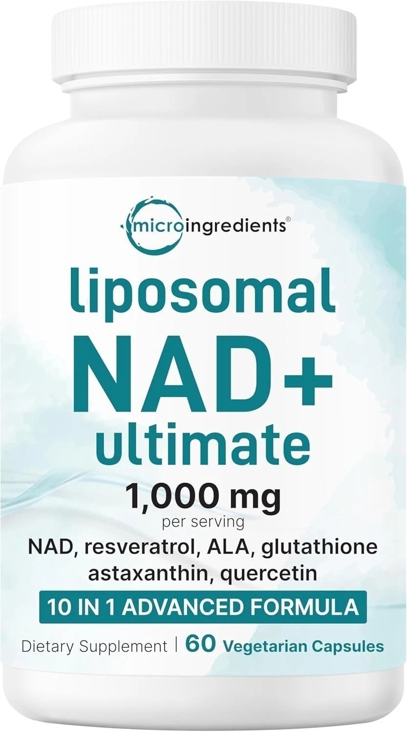 Liposomal NAD+ Ultimate 10-in-1 with Resveratrol ,1000mg | 60 Veggie Capsules
