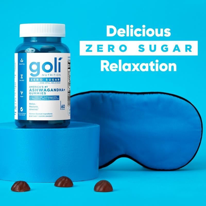 3 BottlesGoli Zero Sugar Trio -ACV Ashwagandha & Probiotic Gummies60 Caps/Bottl