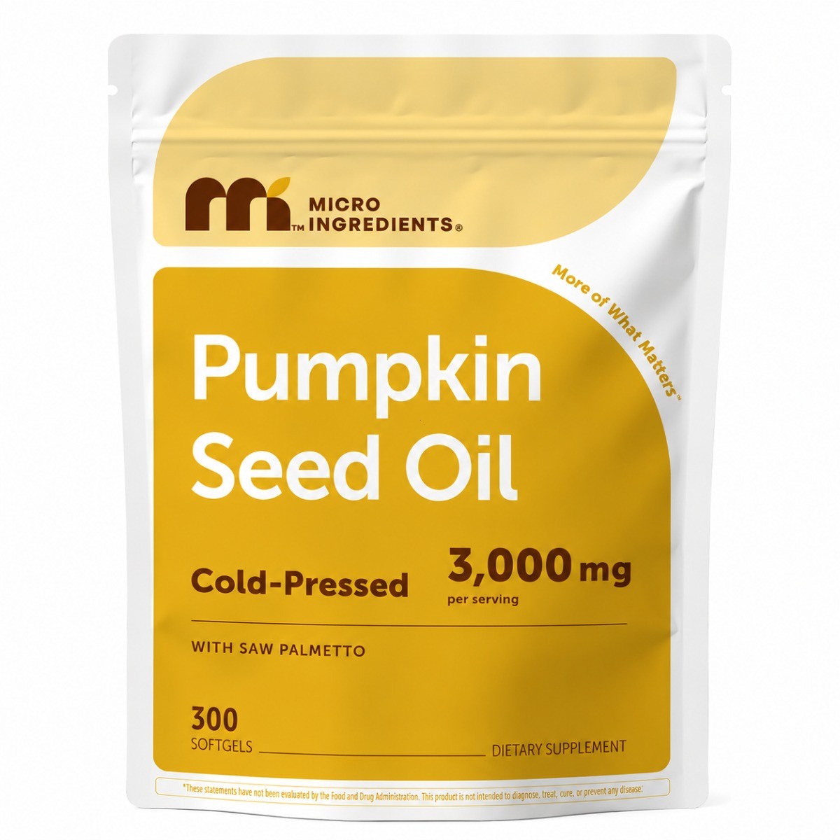 Micro Ingredients Pumpkin Seed Oil 3000mg Saw Palmetto Cold Pressed 300 Softgels