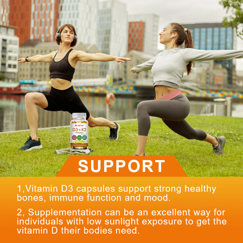 Vitamin K2 (MK7) w/ D3 Bone & Heart Health Non GMO & Gluten Free Easy to Swallow