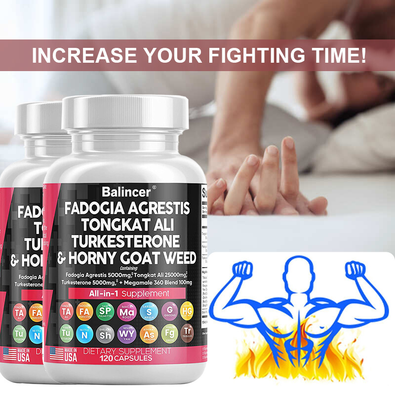 Fadogia Agrestis, Turkesterone & Horny Goat Weed，support energy,30/60/120ct
