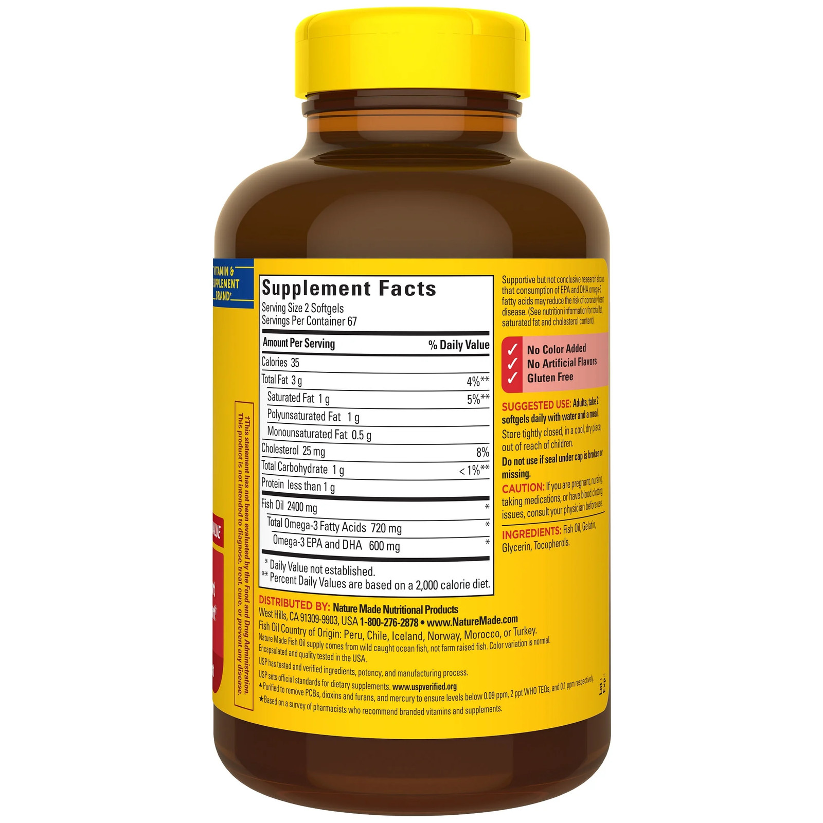 Fish Oil 2400Mg per Serving Softgels, Omega 3 Fish Oil Supplements, 134 Count