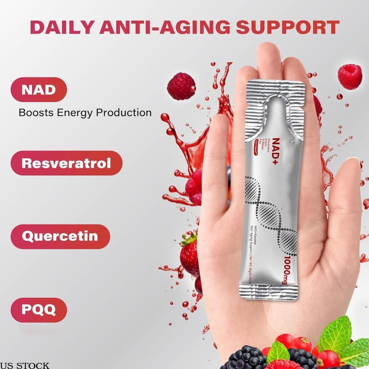 NAD+ 1000mg Liquid Packets Supplement – Premium Nicotinamide Riboside