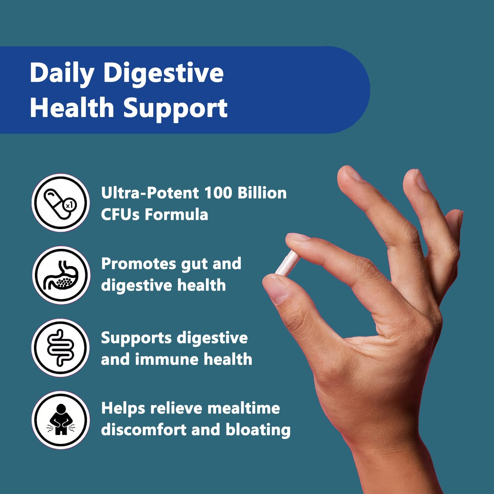 Probiotic 100 Billion & Digestive Enzyme Supplement Food Breakdown 60ct Set