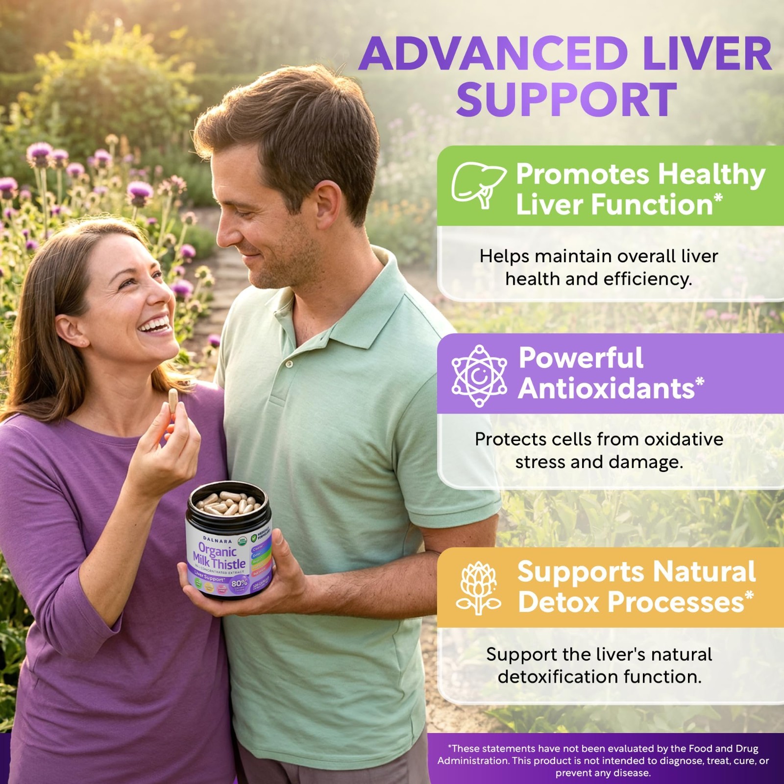 Organic Milk Thistle Extract 120ct | 80% Silymarin Flavonoids | Liver Support