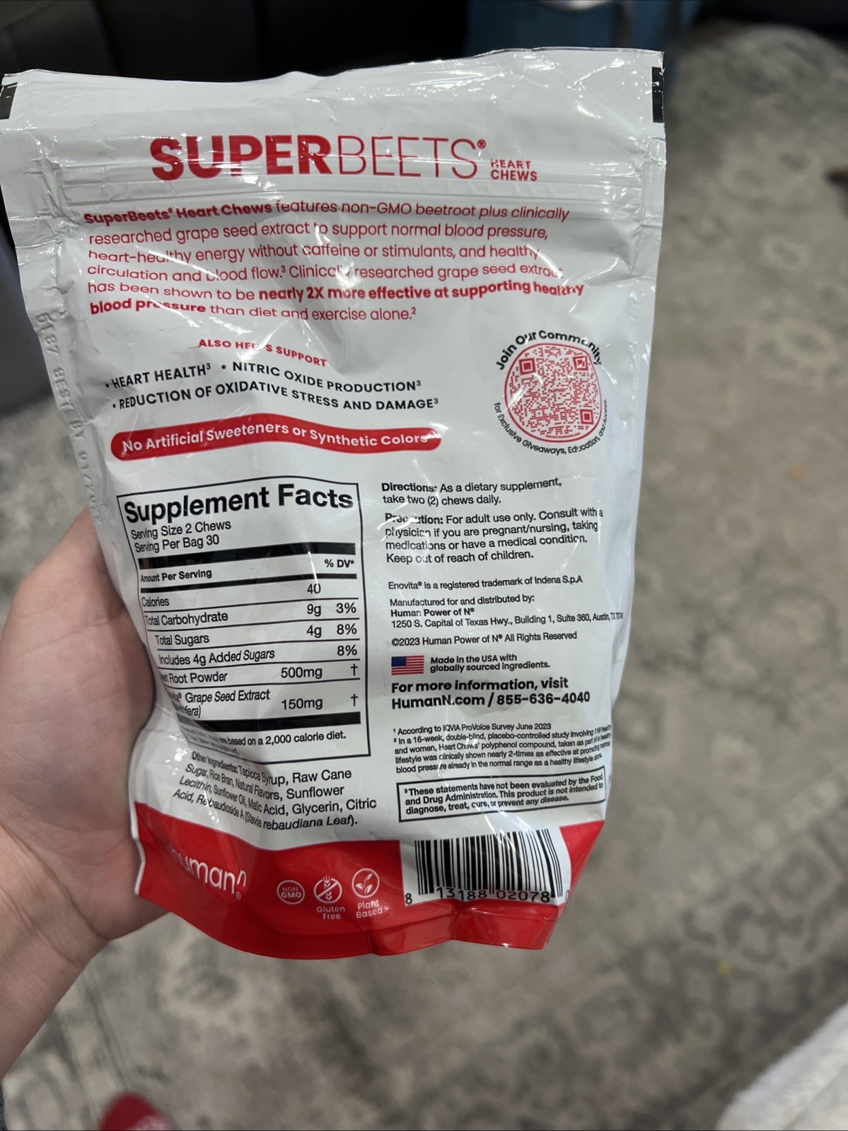 Human-N Super Beets / 60 count Pomegranate Chews for Heart Health