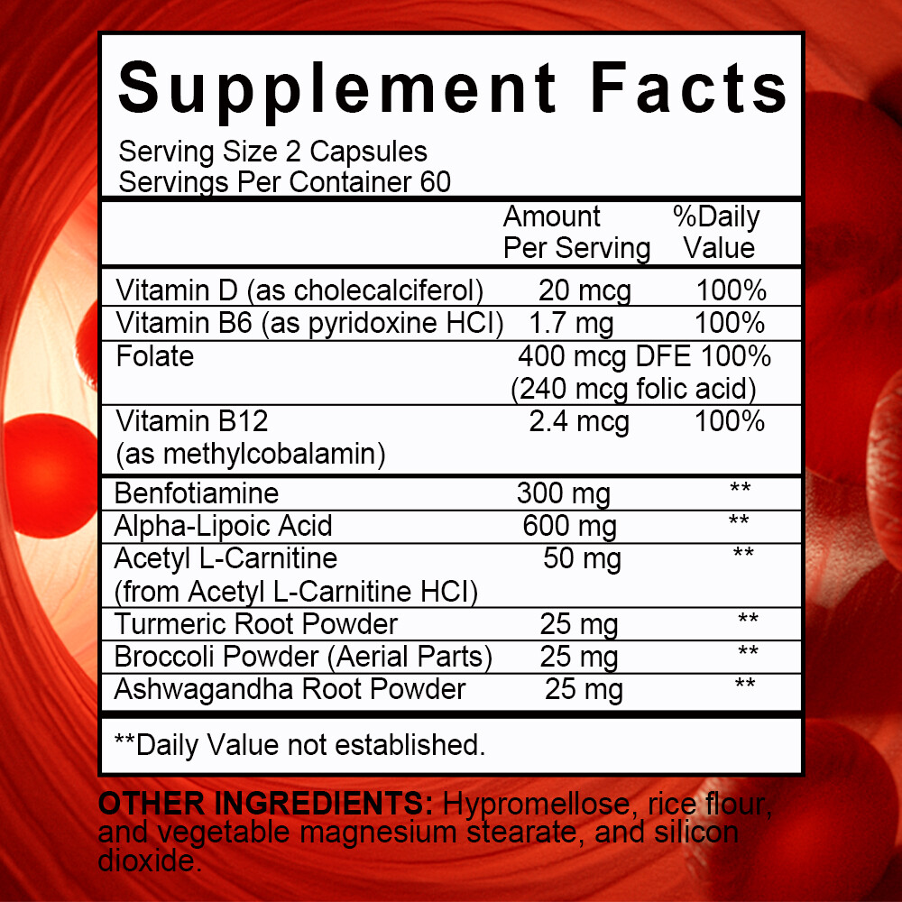 Nerve Shield Pills Supplement Advanced Nerve Formula (30/60/120 Capsules)