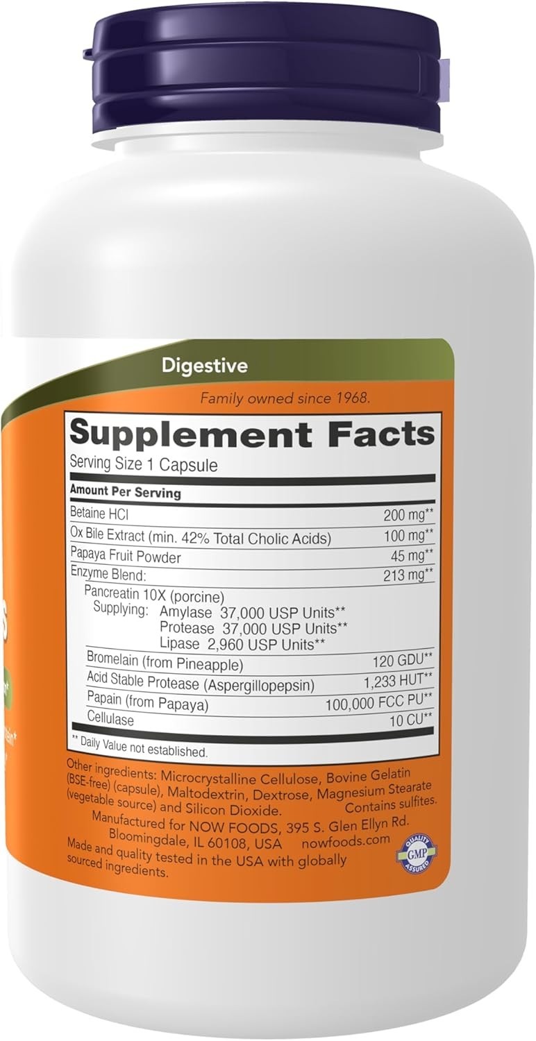 NOW Foods Super Enzymes – 180 Capsules – Exp 11/2026